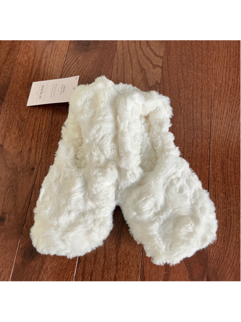BUY 1 GET 1 - Auden Ivory Faux-Fur Slipper Socks Size 8-10